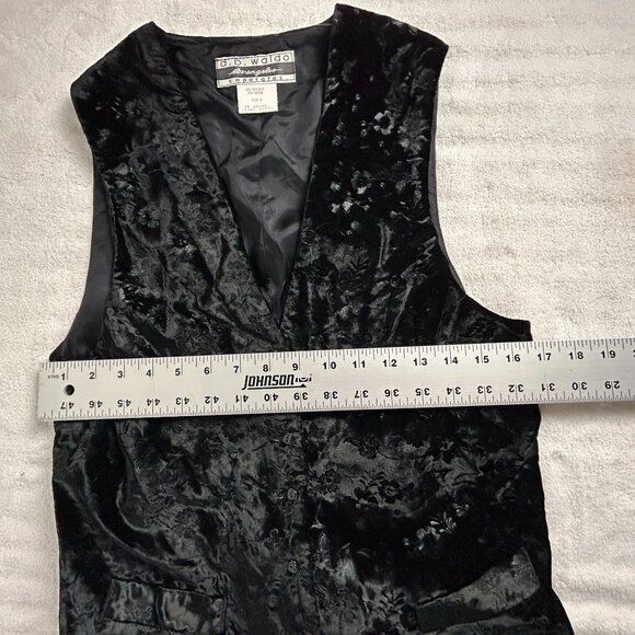 D.B. Waldo Separates Womens Floral Black Velvet Vest Medium Waistcoat Jacket - Picture 6 of 8
